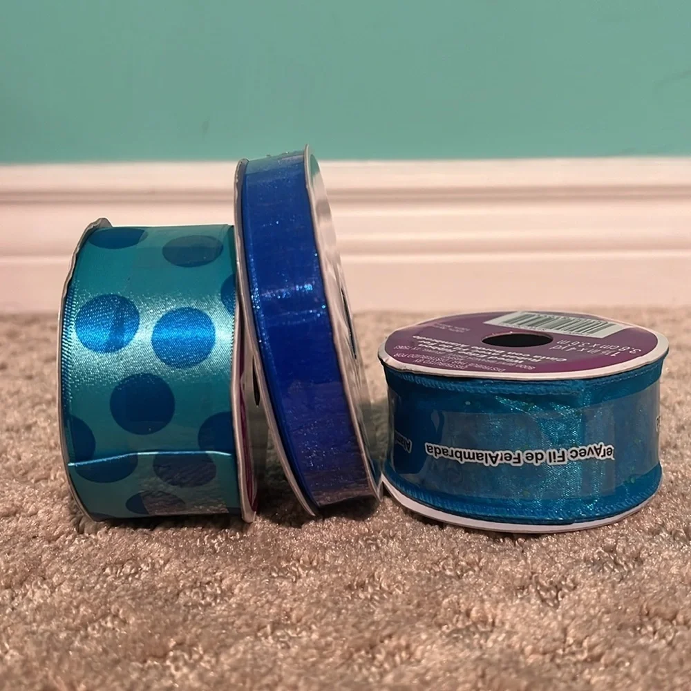 Ribbon Boutique Sapphire Blue with Dots 1-1/2